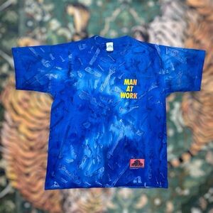 Vintage 90s Home Improvement All Over Print Graohic T-shirt Stanley Desantis USA